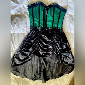 Vintage Goth High Low Corset Dress